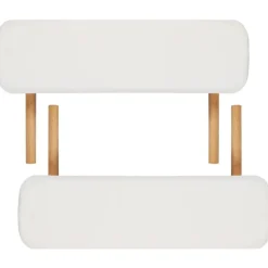 vidaXL Camilla de masaje plegable 2 zonas estructura de madera crema Blanco crema Discount