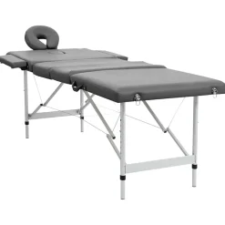 vidaXL Camilla masaje 4 zonas estructura aluminio 186x68 cm Antracita Hot