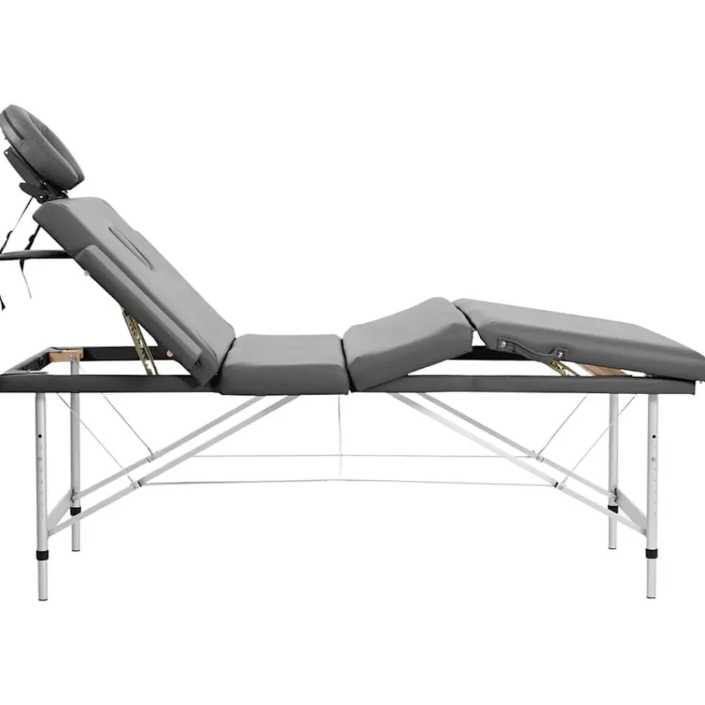 vidaXL Camilla masaje 4 zonas estructura aluminio 186x68 cm Antracita Hot