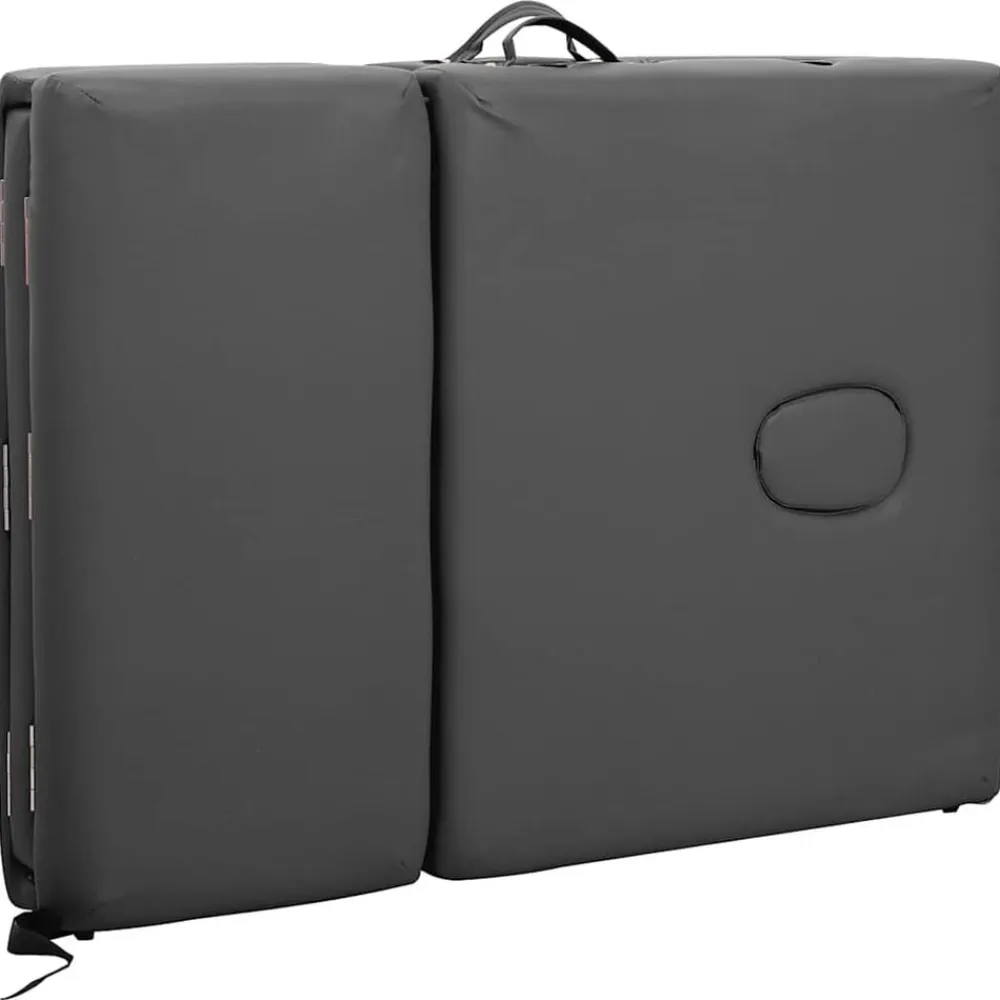 vidaXL Camilla masaje 4 zonas estructura aluminio 186x68 cm Antracita Hot