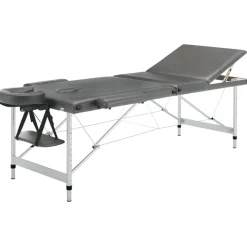 vidaXL Camilla masaje 3 zonas estructura aluminio 186x68 cm Antracita