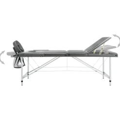 vidaXL Camilla masaje 3 zonas estructura aluminio 186x68 cm Antracita