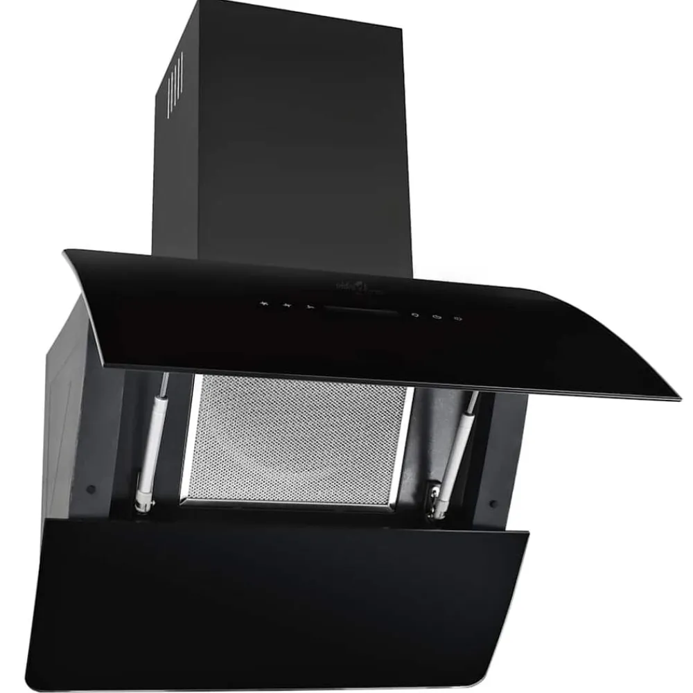 vidaXL Campana extractora de pared acero inox negra 756 m³/h 60 cm Negro