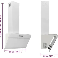 vidaXL Cocina Y Comedor-Campana extractora pared acero y vidrio templado 60 cm