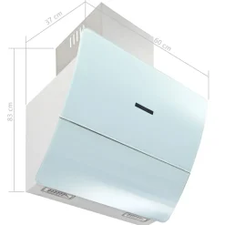 vidaXL Cocina Y Comedor-Campana extractora de pared acero inox blanca 756 m³/h 60 cm