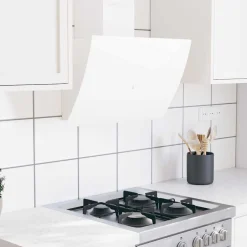 vidaXL Campana extractora de pared acero vidrio templado 60 cm Blanco