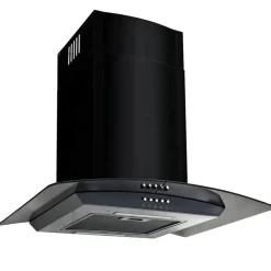 vidaXL Campana extractora pared 60 cm acero inoxidable 756 m³/h negro
