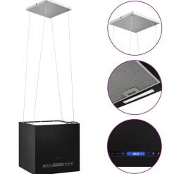 vidaXL Cocina Y Comedor-Campana extractora colgante táctil LCD acero recubierto 37 cm