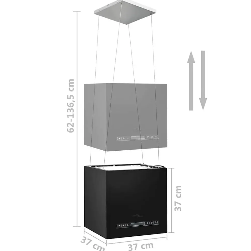 vidaXL Cocina Y Comedor-Campana extractora colgante táctil LCD acero recubierto 37 cm