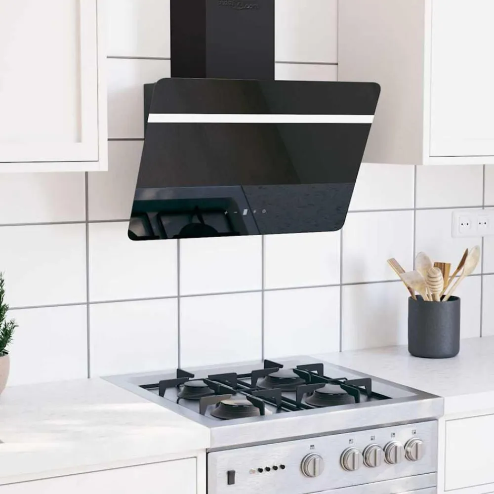 vidaXL Cocina Y Comedor-Campana extractora pared acero y vidrio templado 60 cm