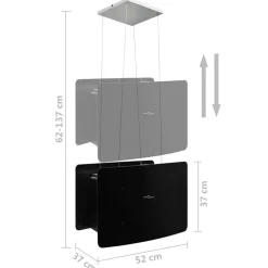 vidaXL Campana extractora colgante táctil LCD vidrio templado Sale