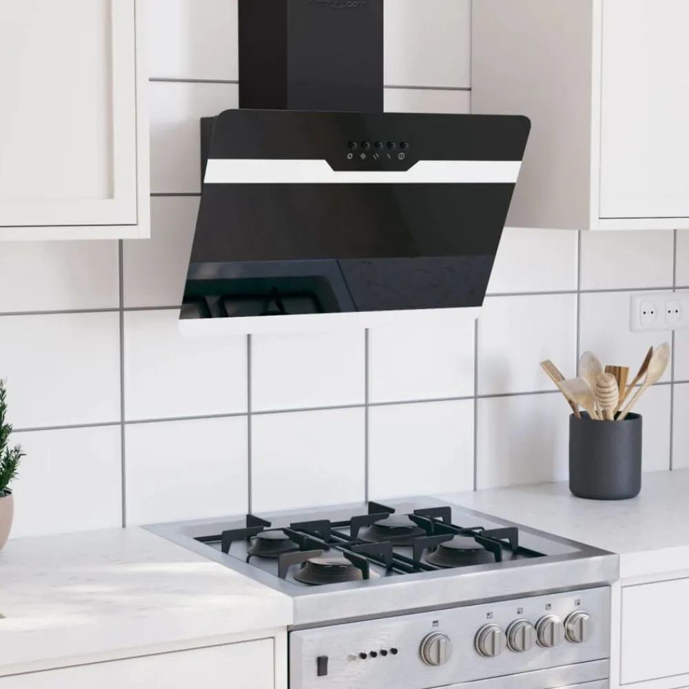 vidaXL Cocina Y Comedor-Campana extractora pared acero y vidrio templado 60 cm