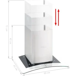 vidaXL Campana extractora de pared 60 cm acero inoxidable 756 m³/h LED Clearance