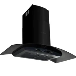 vidaXL Cocina Y Comedor-Campana extractora pared 90 cm acero inoxidable 756 m³/h negro