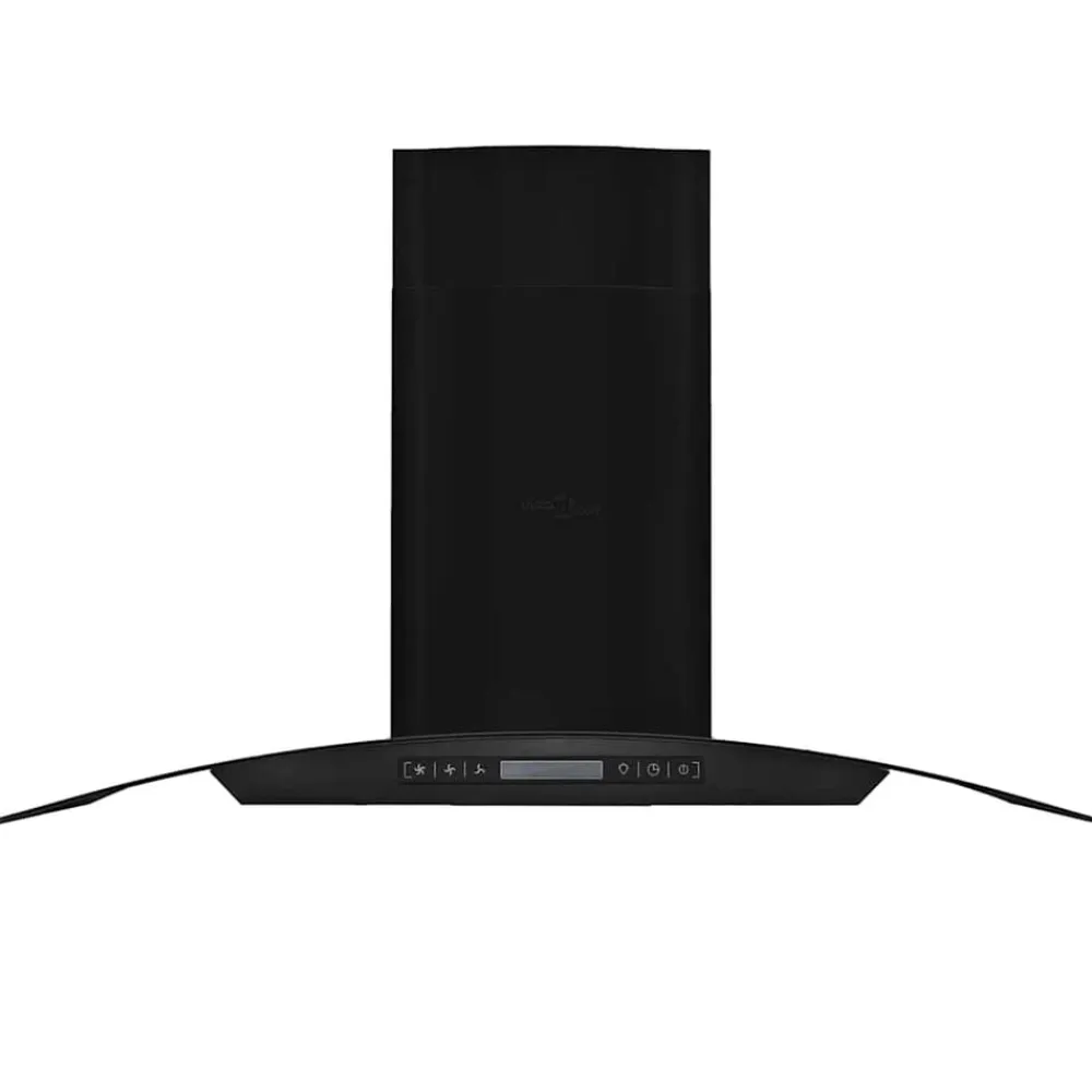 vidaXL Cocina Y Comedor-Campana extractora pared 90 cm acero inoxidable 756 m³/h negro