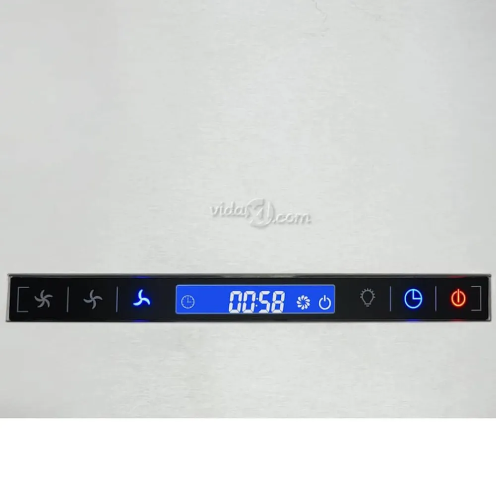 vidaXL Campana extractora colgante táctil LCD acero inoxidable 37 cm Plateado Hot
