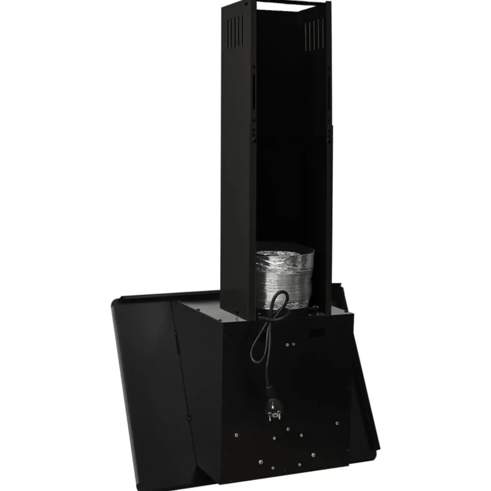 vidaXL Campana extractora acero inoxidable vidrio templado 60 cm Negro Outlet
