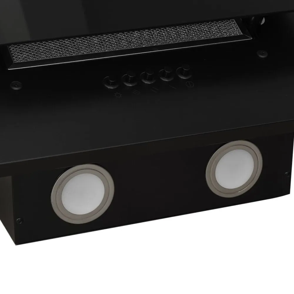 vidaXL Campana extractora acero inoxidable vidrio templado 60 cm Negro Outlet