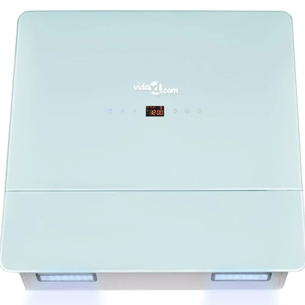vidaXL Campana extractora cristal templado 600 mm Blanco Discount