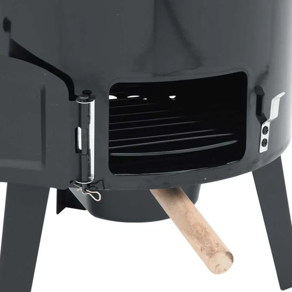 vidaXL Cañón para gulasch con chimenea y tapa acero esmaltado Hot