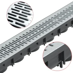 vidaXL Fontanería-Canales de drenaje 3 unidades acero galvanizado 3 m