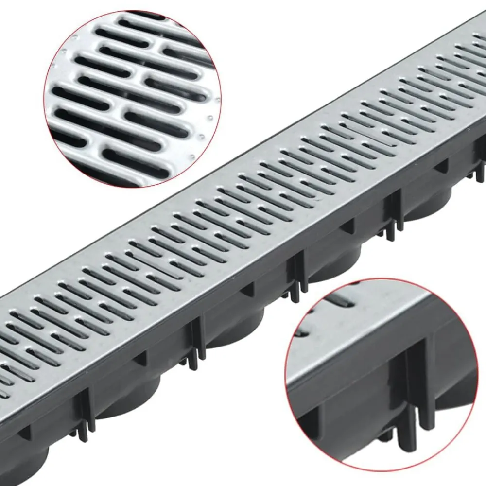 vidaXL Fontanería-Canales de drenaje 3 unidades acero galvanizado 3 m