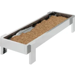 vidaXL Canalón de alimentación para pollos Plateado 80 x 28 x 13.5 cm Acero galvanizado Sale