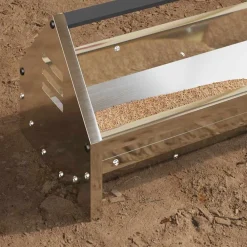 vidaXL Canalón de alimentación para pollos Plateado 108 x 20,5 x 20 cm Acero galvanizado Discount