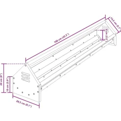 vidaXL Canalón de alimentación para pollos Plateado 108 x 20,5 x 20 cm Acero galvanizado Discount