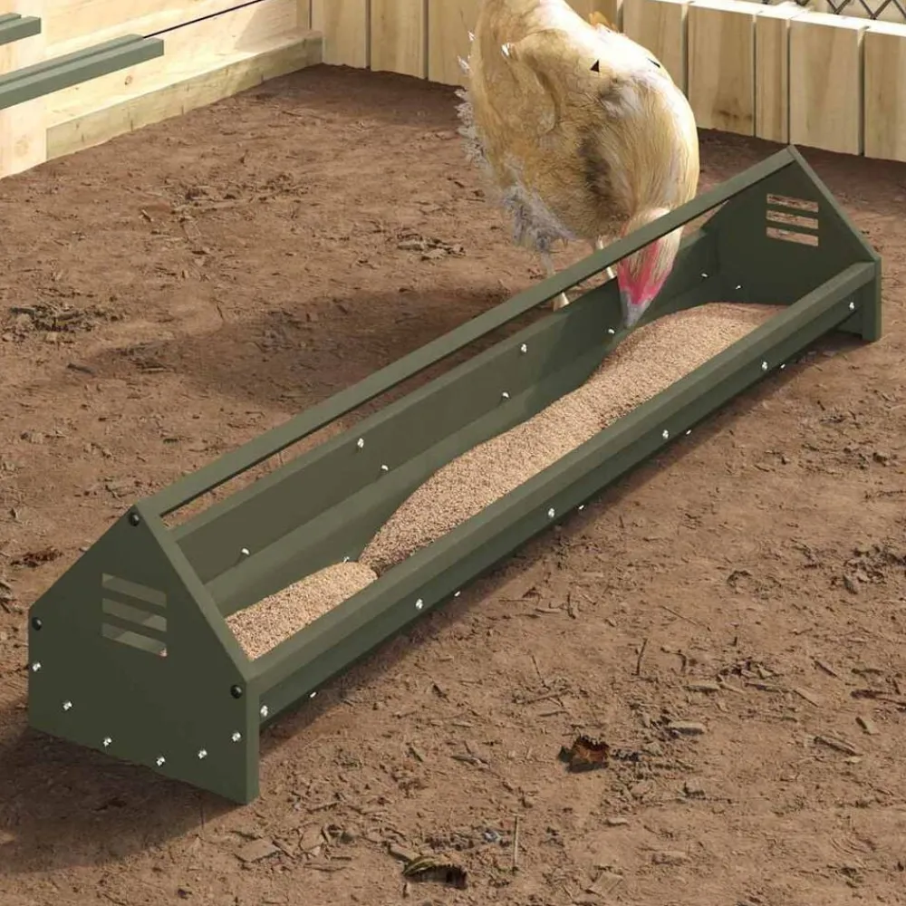 vidaXL Productos Para Mascotas-Canalón de alimentación para pollos