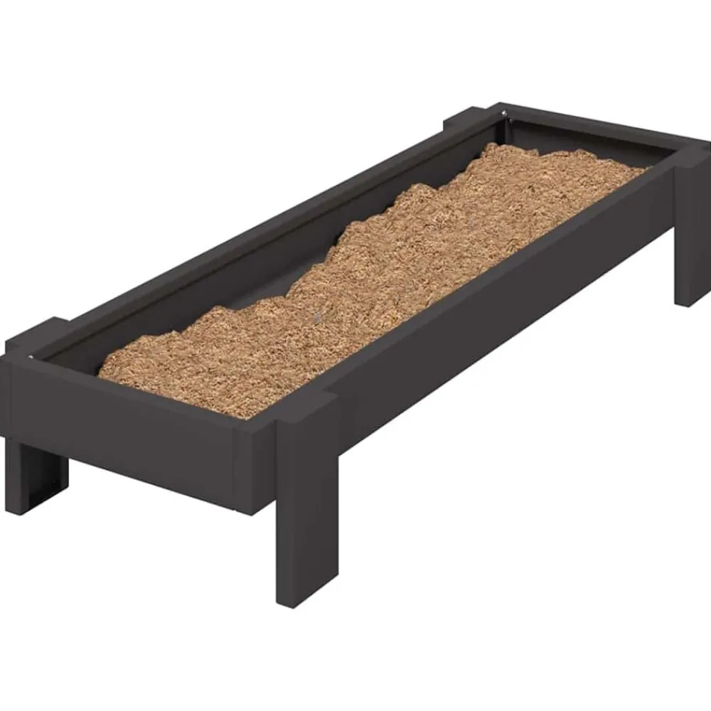 vidaXL Canalón de alimentación para pollos 80 x 28 x 13.5 cm Negro Online