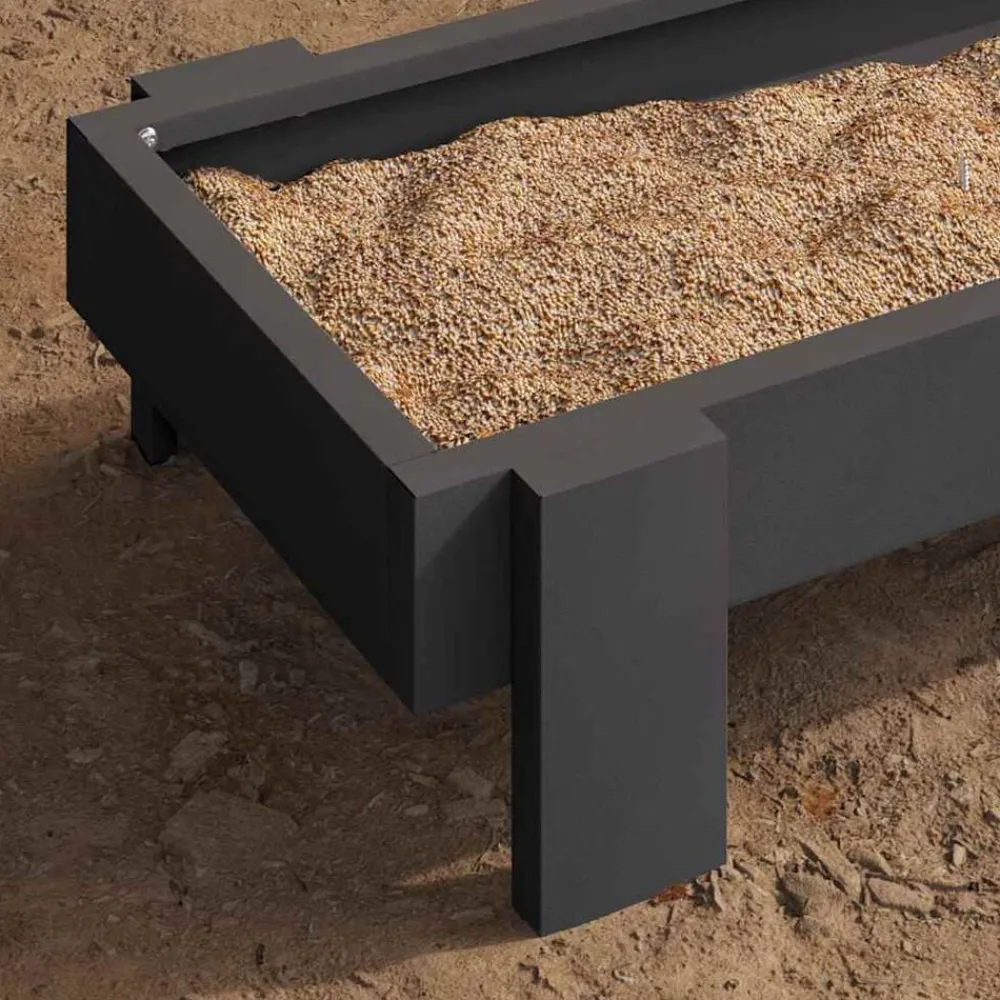 vidaXL Canalón de alimentación para pollos 80 x 28 x 13.5 cm Negro Online