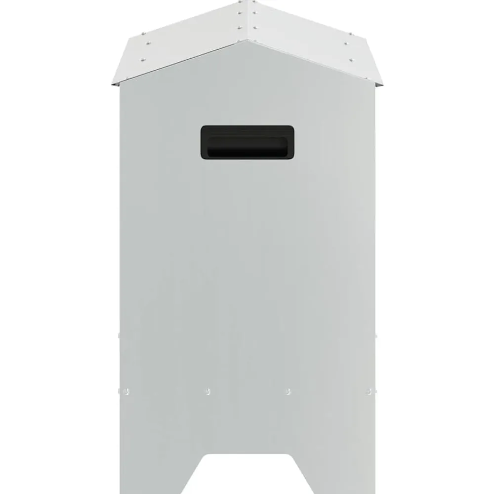 vidaXL Productos Para Mascotas-Canalón de alimentación para pollos Plateado 81 x 32 x 53,5 cm