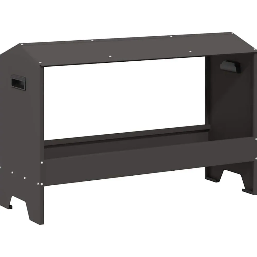 vidaXL Canalón de alimentación para pollos 81 x 32 x 53,5 cm Negro Online