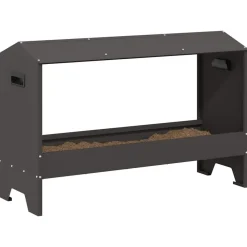 vidaXL Canalón de alimentación para pollos 81 x 32 x 53,5 cm Negro Online