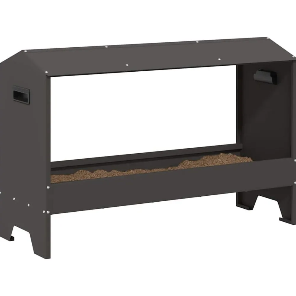 vidaXL Canalón de alimentación para pollos 81 x 32 x 53,5 cm Negro Online
