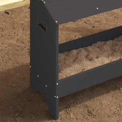 vidaXL Canalón de alimentación para pollos 81 x 32 x 53,5 cm Negro Online