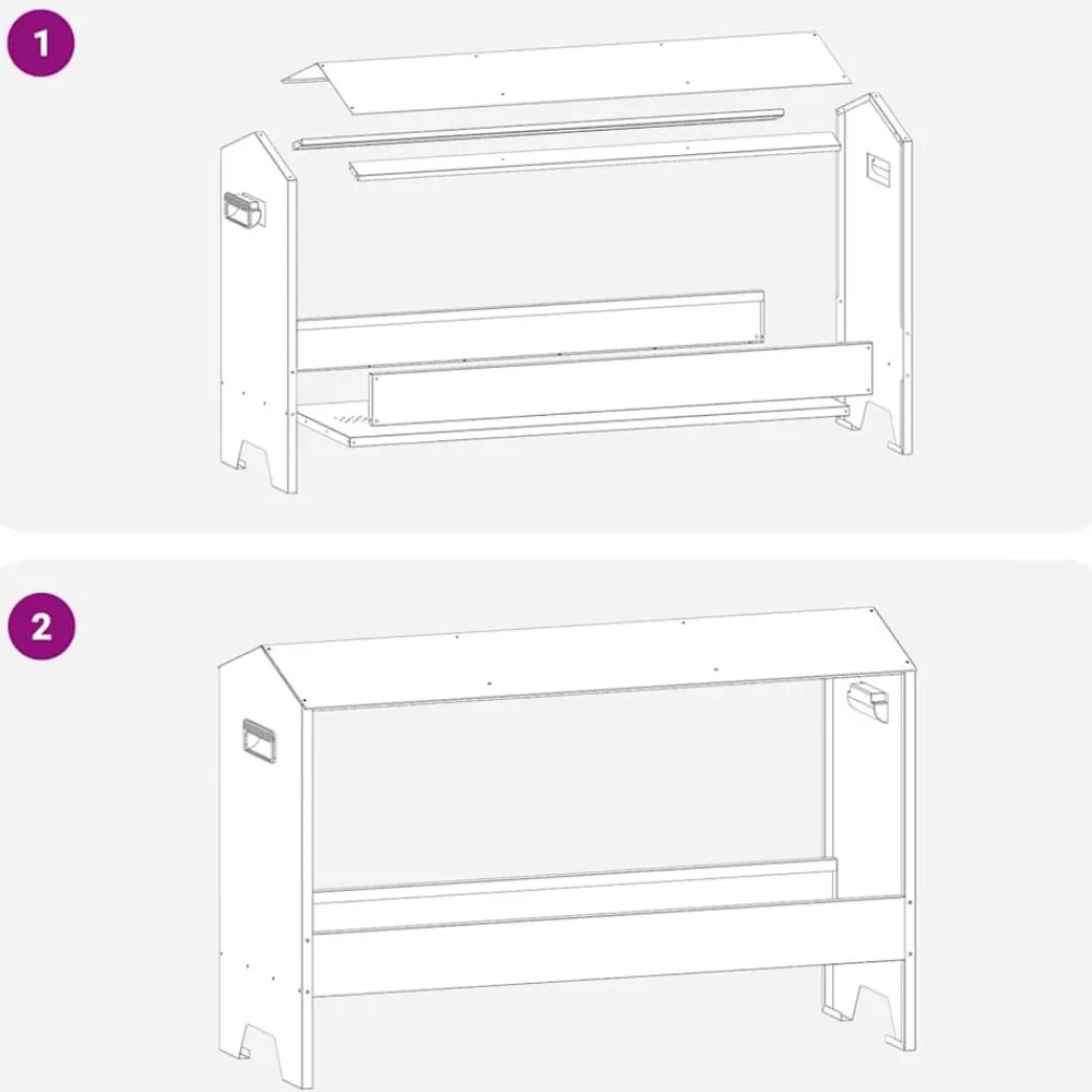 vidaXL Canalón de alimentación para pollos 81 x 32 x 53,5 cm Negro Online