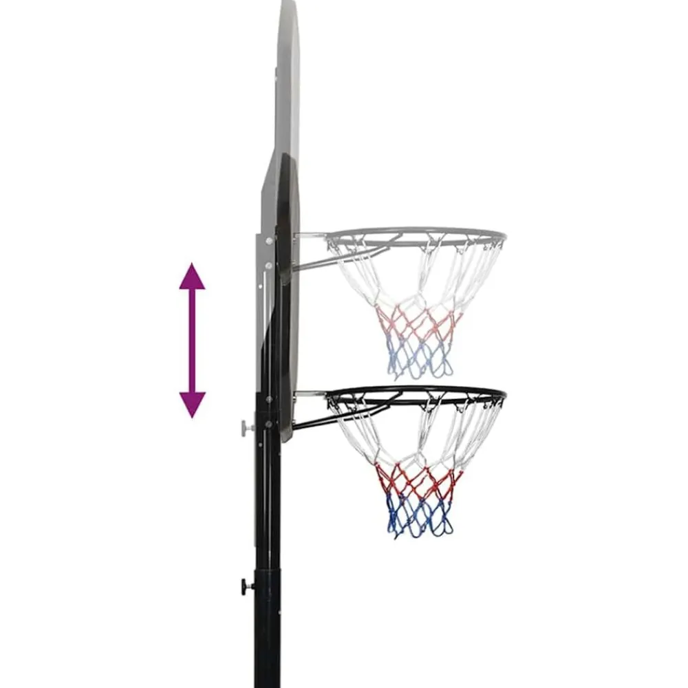 vidaXL Canasta de baloncesto polietileno 258-363 cm Negro New