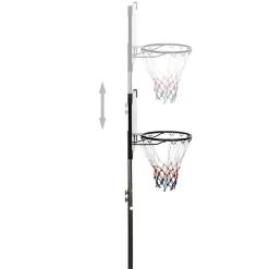 vidaXL Equipamiento Para Atletismo-Canasta de baloncesto policarbonato transparente 216-250 cm