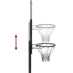 vidaXL Canasta de baloncesto policarbonato transparente 256-361 cm