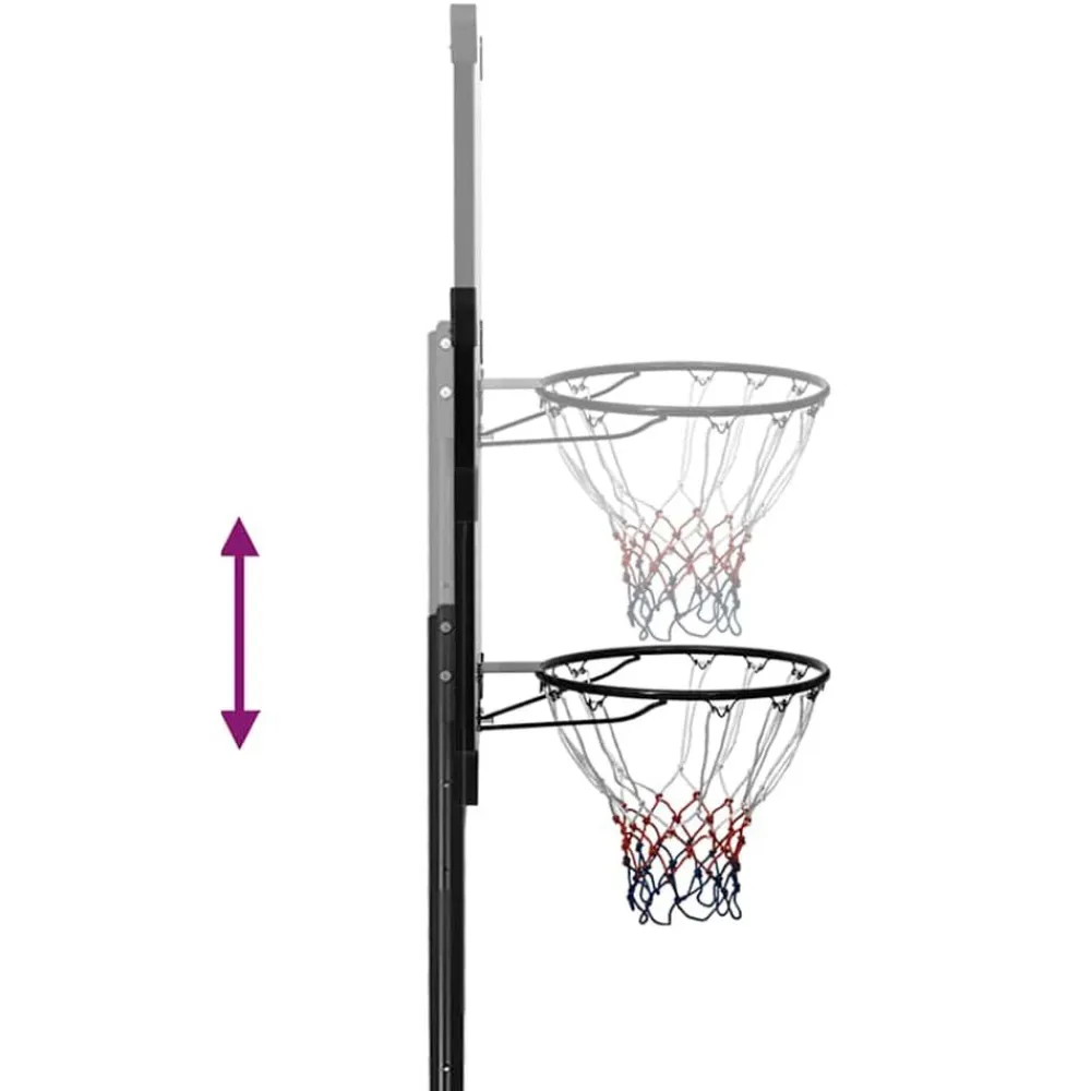 vidaXL Canasta de baloncesto policarbonato transparente 256-361 cm