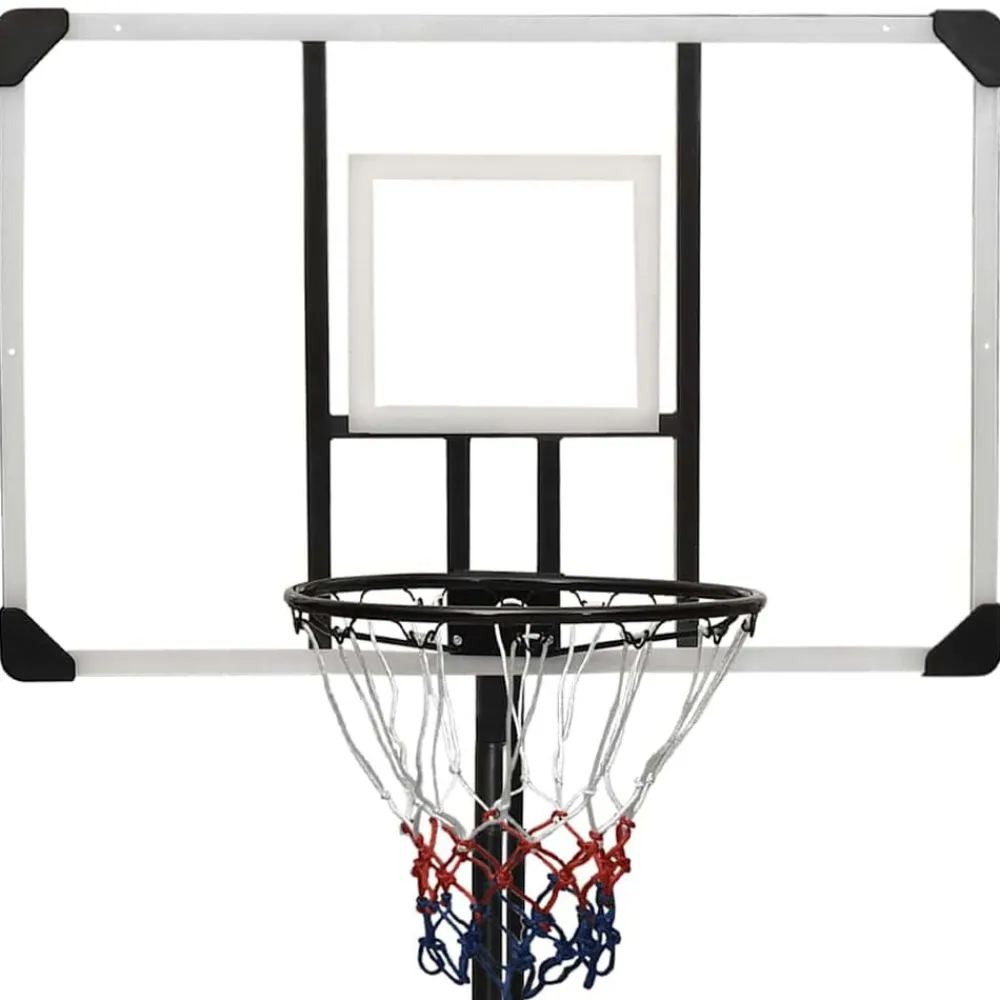 vidaXL Canasta de baloncesto policarbonato transparente 256-361 cm