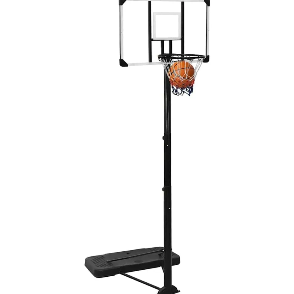 vidaXL Canasta de baloncesto policarbonato transparente 256-361 cm