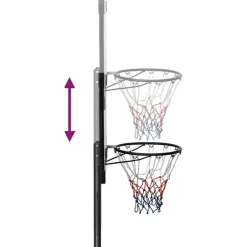 vidaXL Equipamiento Para Atletismo-Canasta de baloncesto policarbonato transparente 280-350 cm
