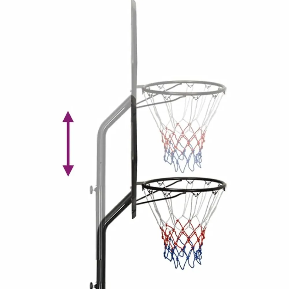 vidaXL Canasta de baloncesto polietileno 282-352 cm Negro Sale