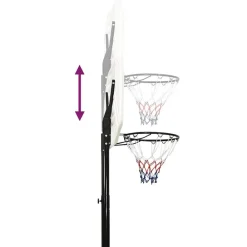 vidaXL Equipamiento Para Atletismo-Canasta de baloncesto polietileno 258-363 cm
