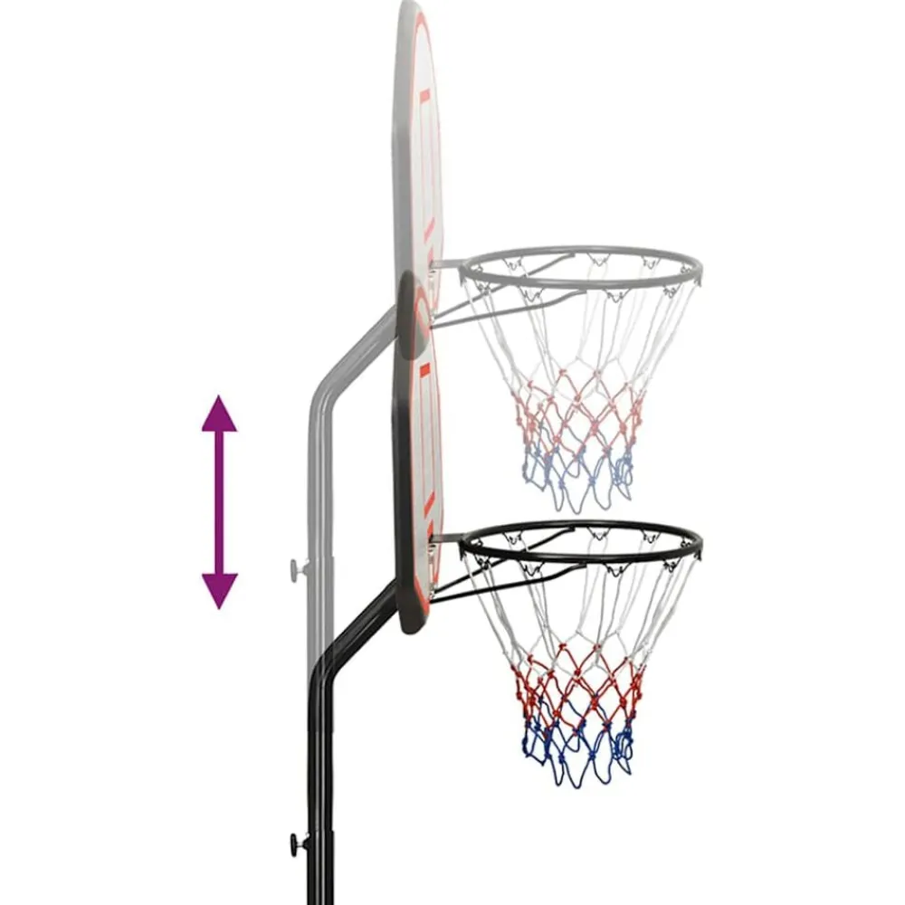 vidaXL Equipamiento Para Atletismo-Canasta de baloncesto polietileno 237-307 cm