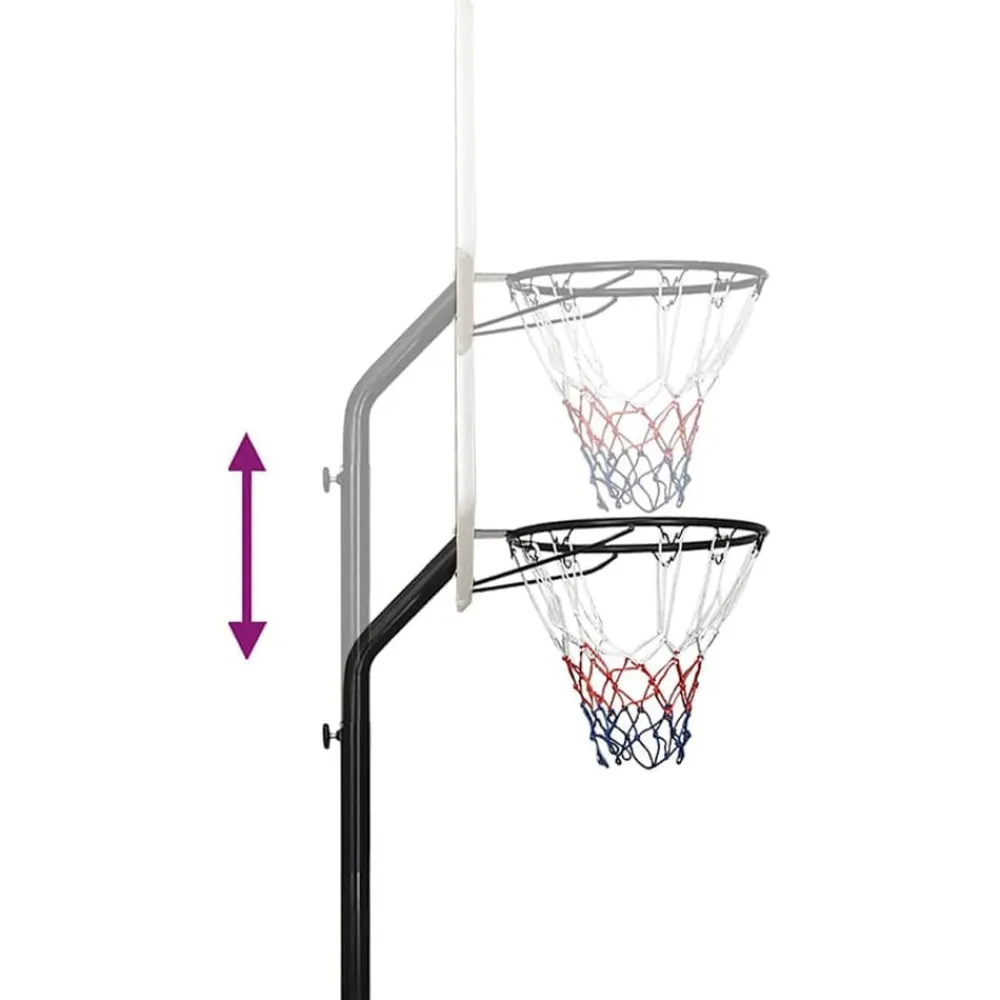 vidaXL Canasta de baloncesto polietileno 237-307 cm Blanco Outlet