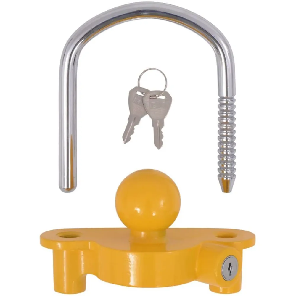 vidaXL Candado de remolque aleación de acero y aluminio con 2 llaves Sale